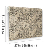 Lemieux et Cie Orly Tigers Taupe Beige Wallpaper