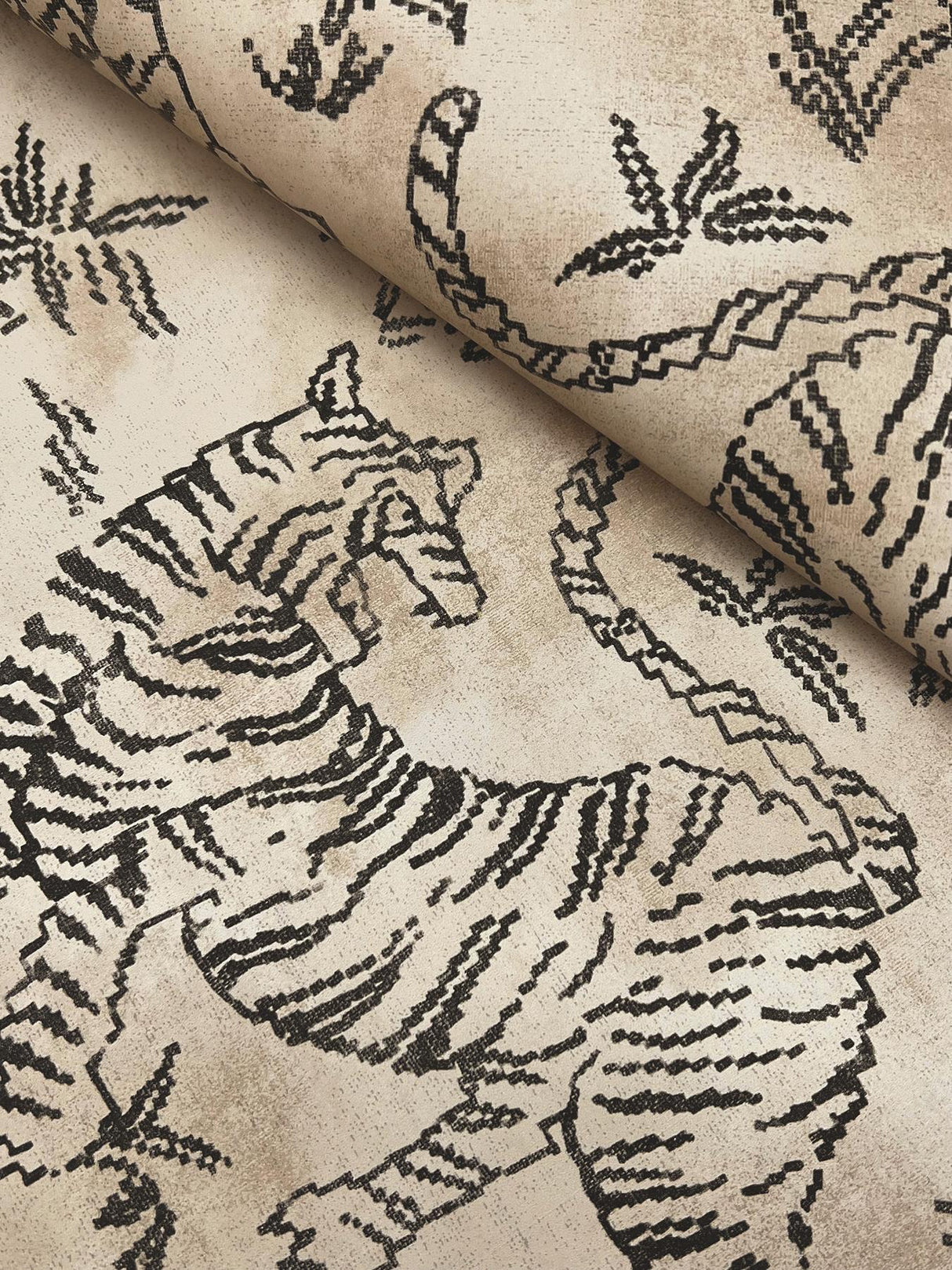 Lemieux et Cie Orly Tigers Taupe Beige Wallpaper