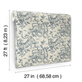 Lemieux et Cie Orly Tigers Indigo Off-White Wallpaper