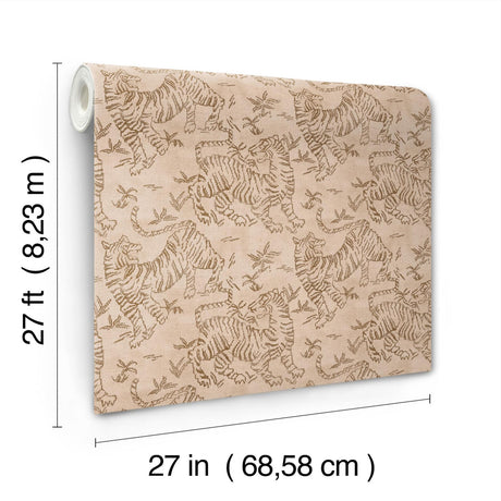 Lemieux et Cie Orly Tigers Blush Pink Wallpaper