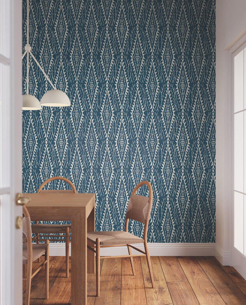Lemieux et Cie Rousseau Paperweave Indigo Blue Wallpaper