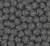 Lemieux et Cie Elora Leaf Black Black Wallpaper