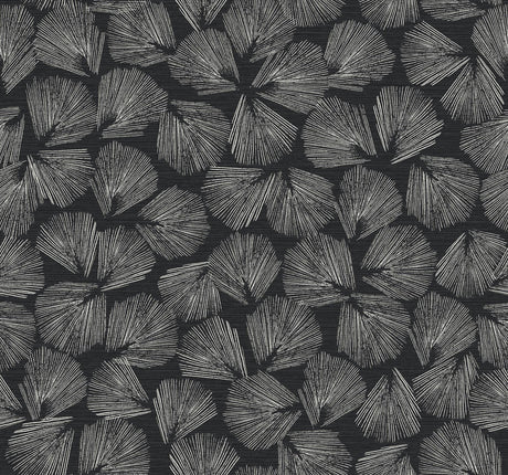 Lemieux et Cie Elora Leaf Black Black Wallpaper