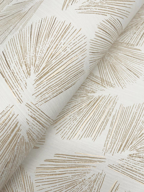 Lemieux et Cie Elora Leaf Gold Pink Wallpaper
