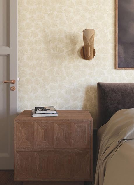 Lemieux et Cie Elora Leaf Gold Pink Wallpaper