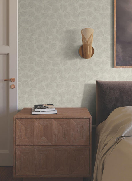 Lemieux et Cie Elora Leaf Taupe Brown Wallpaper