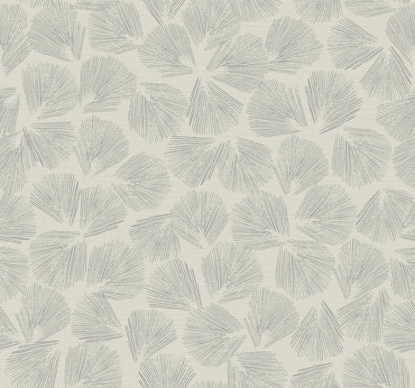 Lemieux et Cie Elora Leaf Grey Grey Wallpaper
