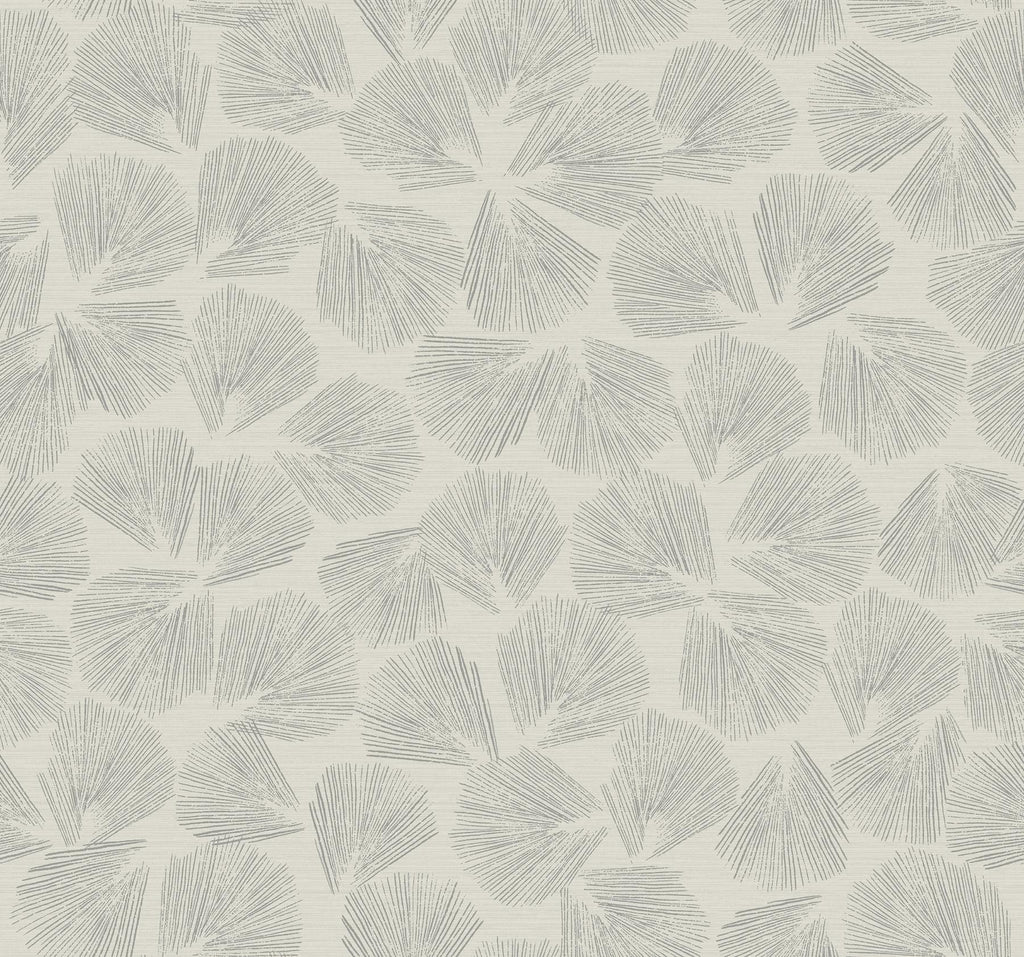 Lemieux et Cie Elora Leaf Grey Grey Wallpaper