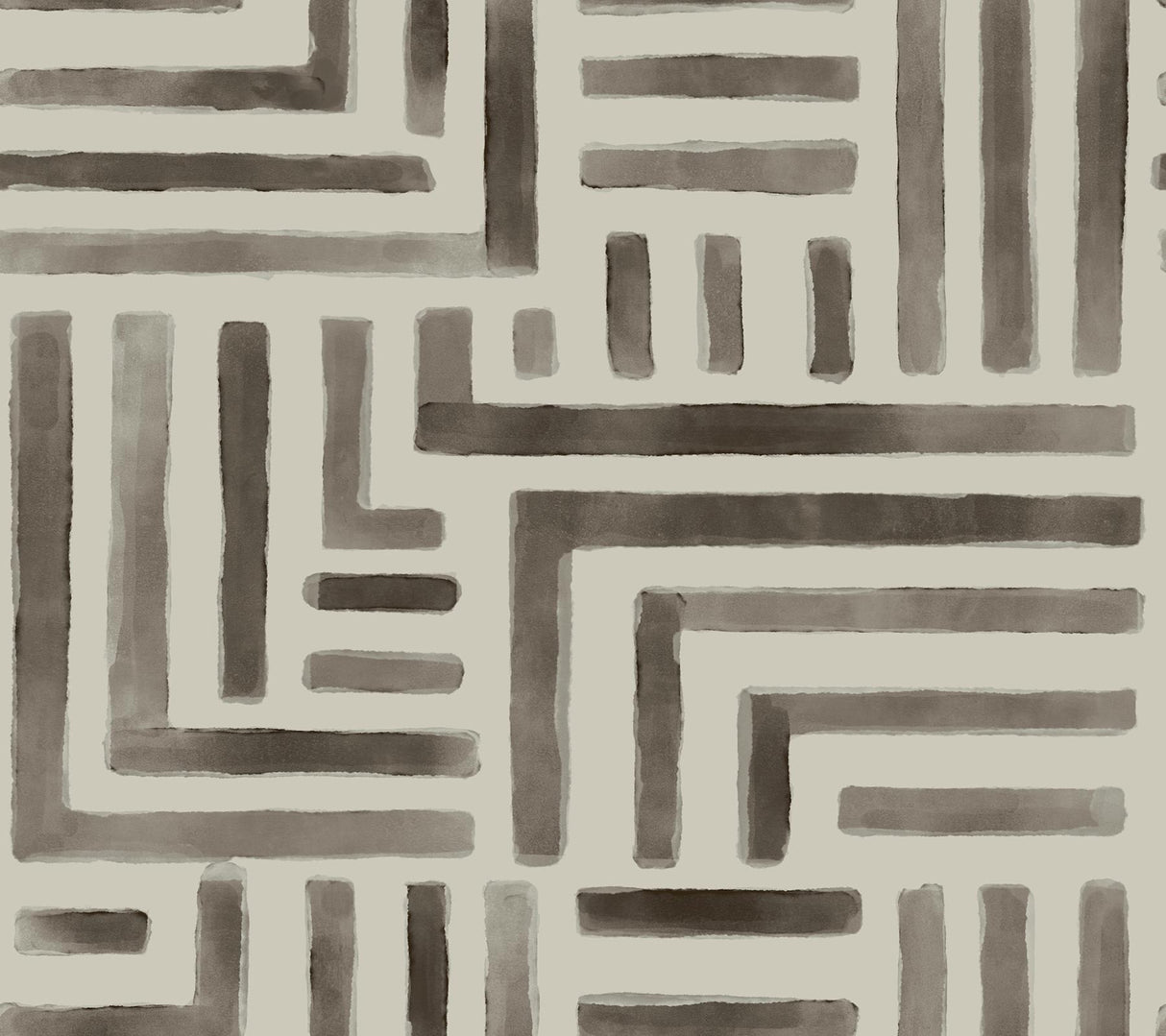 Lemieux et Cie Painterly Labyrinth Warm Neutral Brown Wallpaper