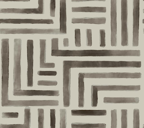 Lemieux et Cie Painterly Labyrinth Warm Neutral Brown Wallpaper
