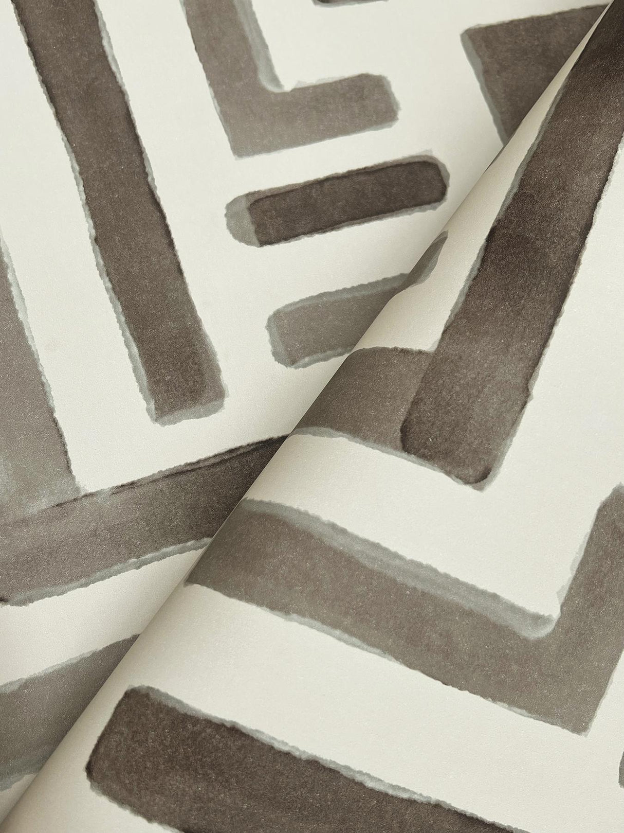 Lemieux et Cie Painterly Labyrinth Warm Neutral Brown Wallpaper