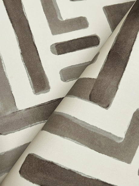 Lemieux et Cie Painterly Labyrinth Warm Neutral Brown Wallpaper