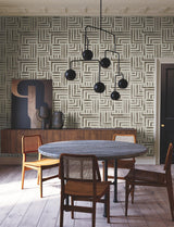 Lemieux et Cie Painterly Labyrinth Warm Neutral Brown Wallpaper
