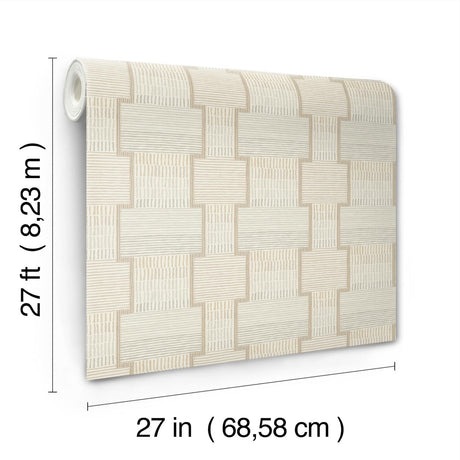 Lemieux et Cie La Broderie Beige Beige Wallpaper