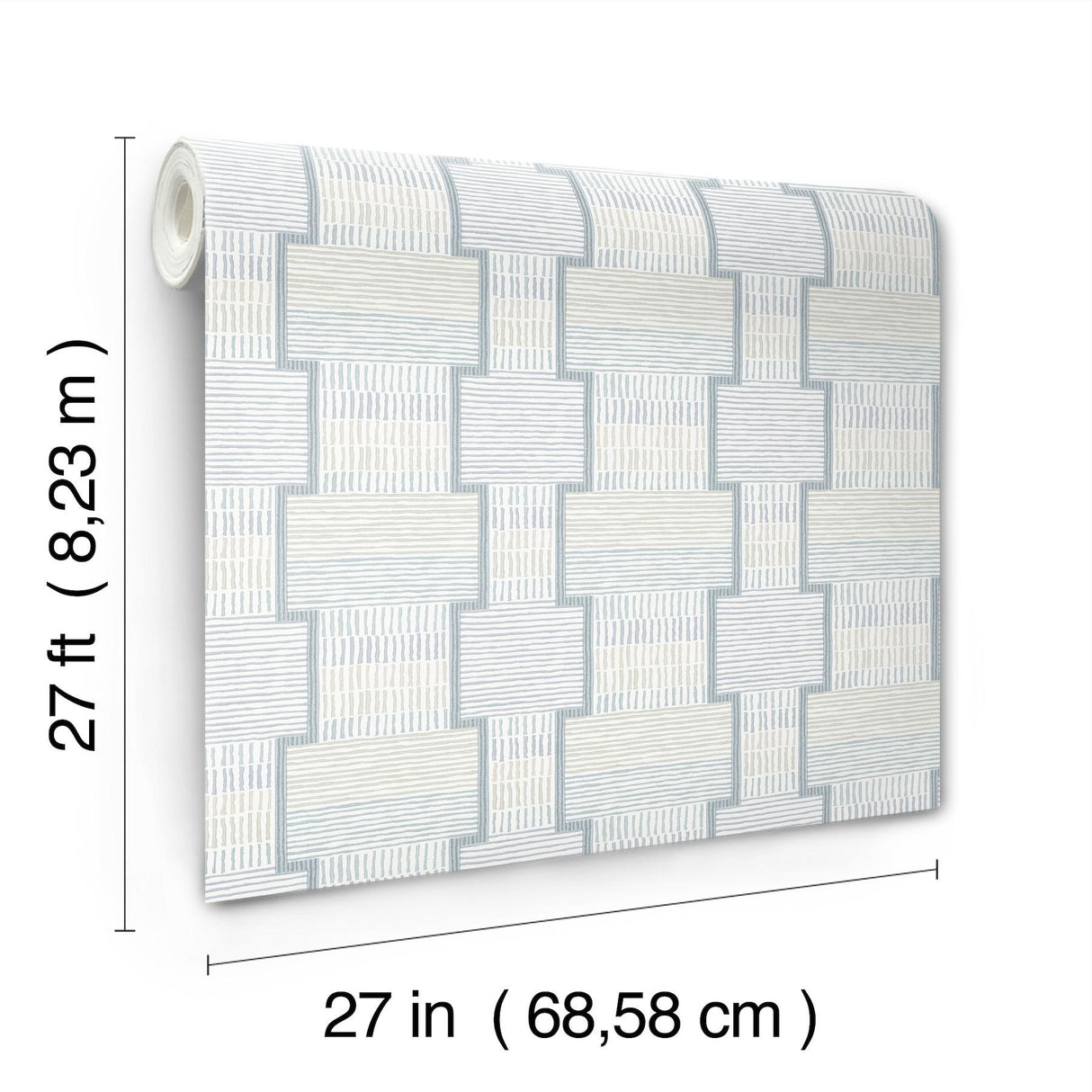 Lemieux et Cie La Broderie Sky Blue Blue Wallpaper