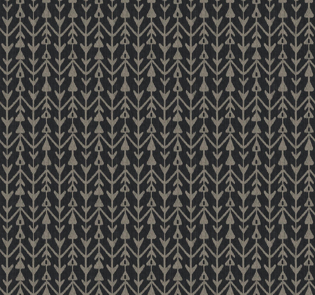 Lemieux et Cie Martigue Stripe Black Black Wallpaper
