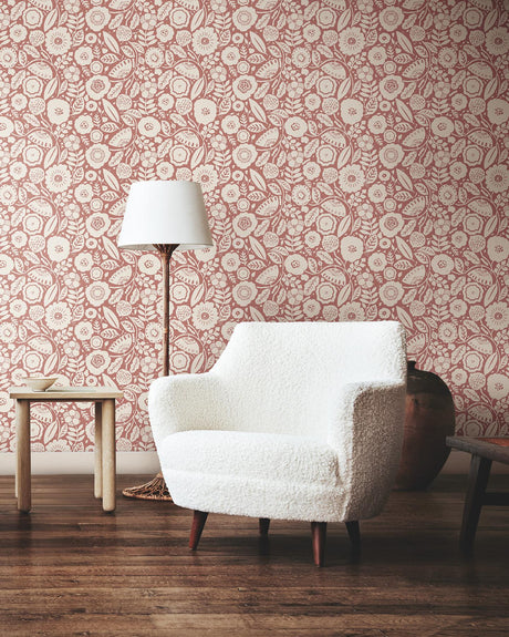 Lemieux et Cie Camille Blossom Vintage Rose Pink Wallpaper