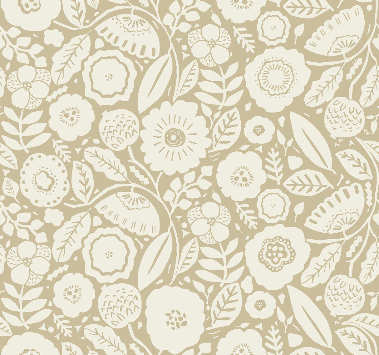 Lemieux et Cie Camille Blossom Ochre Yellow Wallpaper