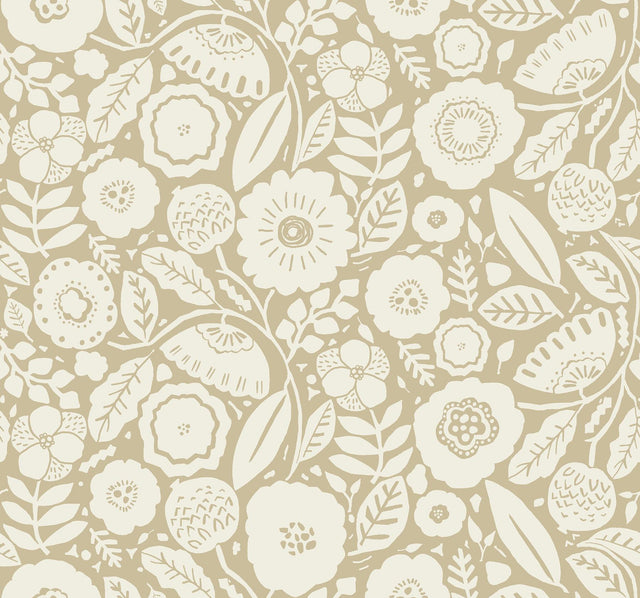 Lemieux et Cie Camille Blossom Ochre Yellow Wallpaper