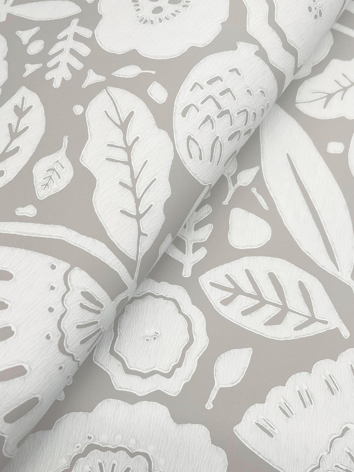 Lemieux et Cie Camille Blossom Grey Grey Wallpaper
