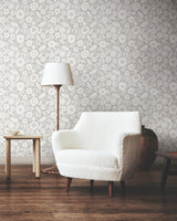 Lemieux et Cie Camille Blossom Grey Grey Wallpaper