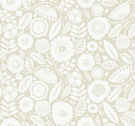 Lemieux et Cie Camille Blossom Linen Beige Wallpaper