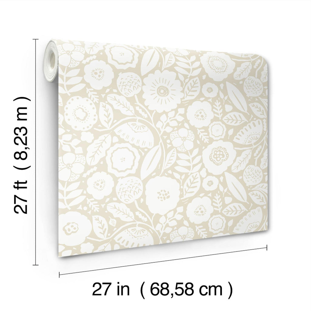 Lemieux et Cie Camille Blossom Linen Beige Wallpaper