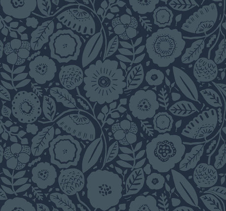 Lemieux et Cie Camille Blossom Indigo Blue Wallpaper