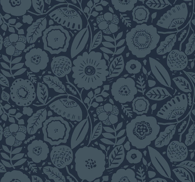 Lemieux et Cie Camille Blossom Indigo Blue Wallpaper