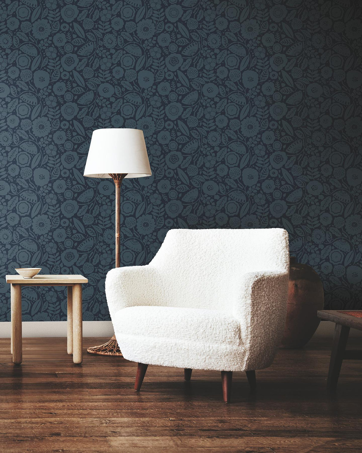 Lemieux et Cie Camille Blossom Indigo Blue Wallpaper