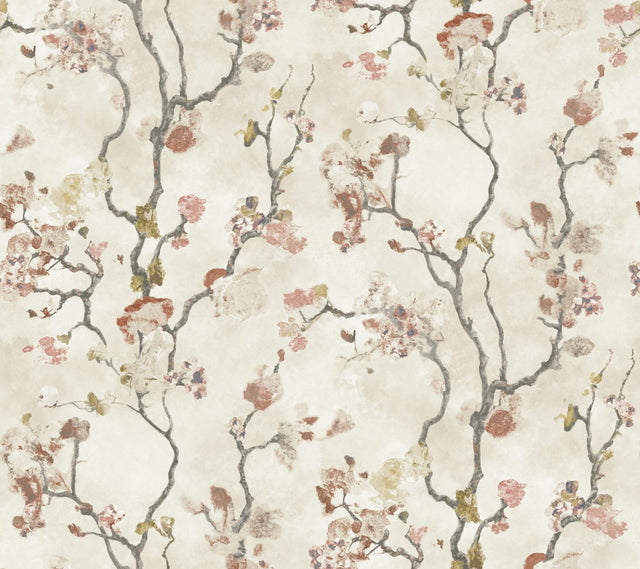 Lemieux et Cie Avril Chinoiserie Coral Orange Wallpaper
