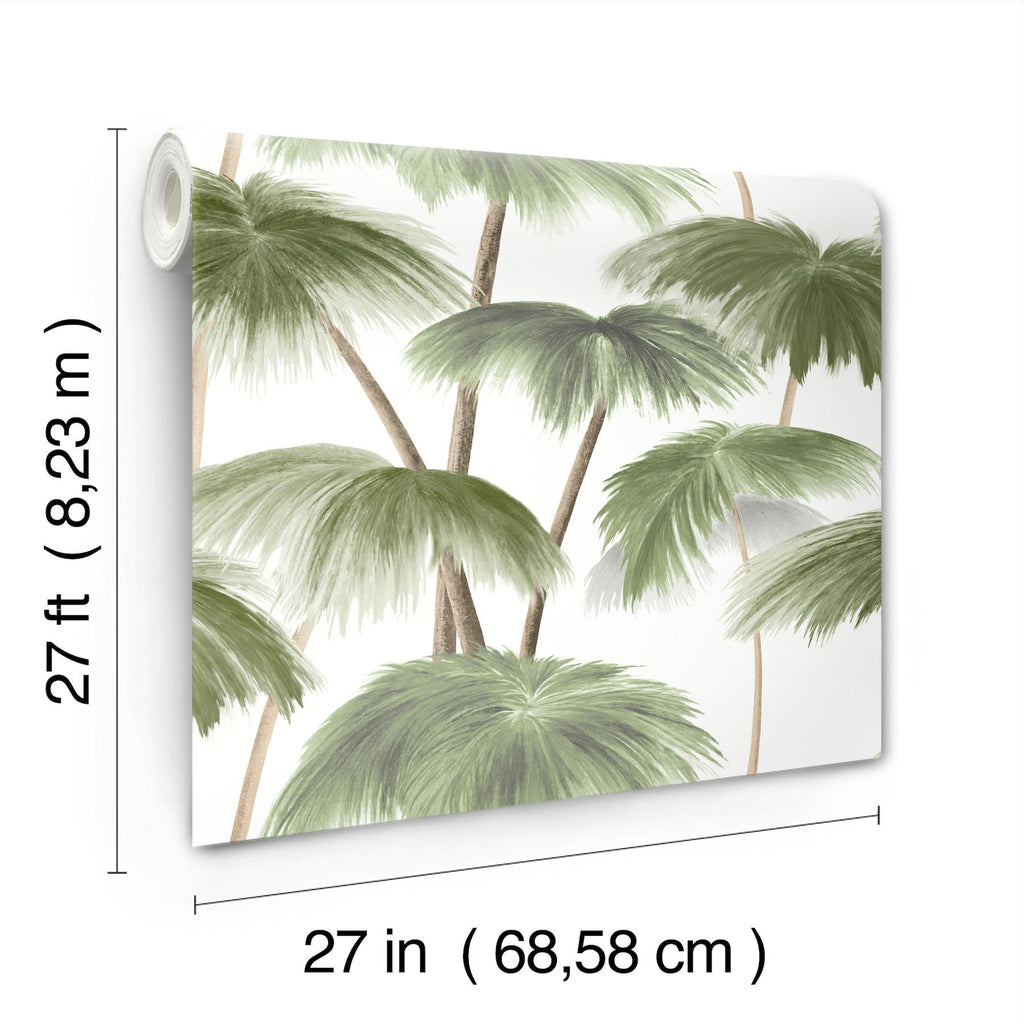 Lemieux et Cie Plein Air Palms Green Green Wallpaper