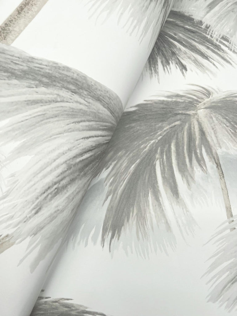 Lemieux et Cie Plein Air Palms Black & White Grey Wallpaper