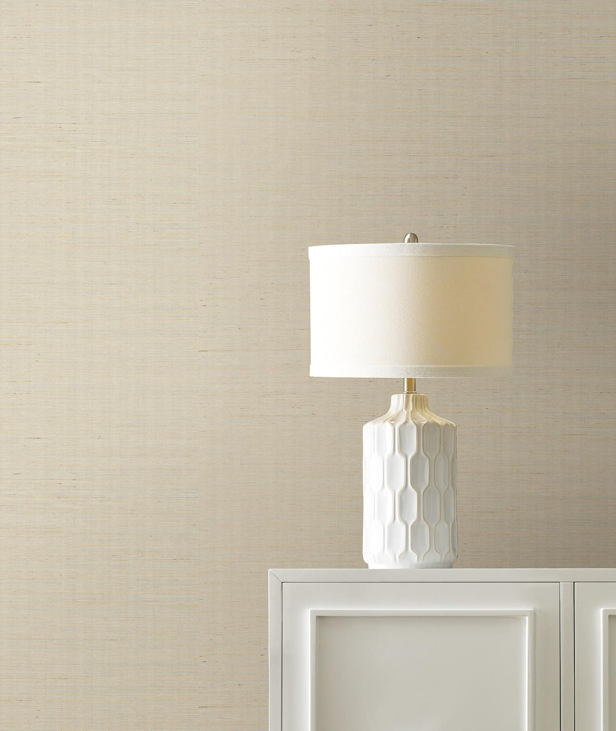Ronald Redding Maguey Sisal Silver Silver Wallpaper
