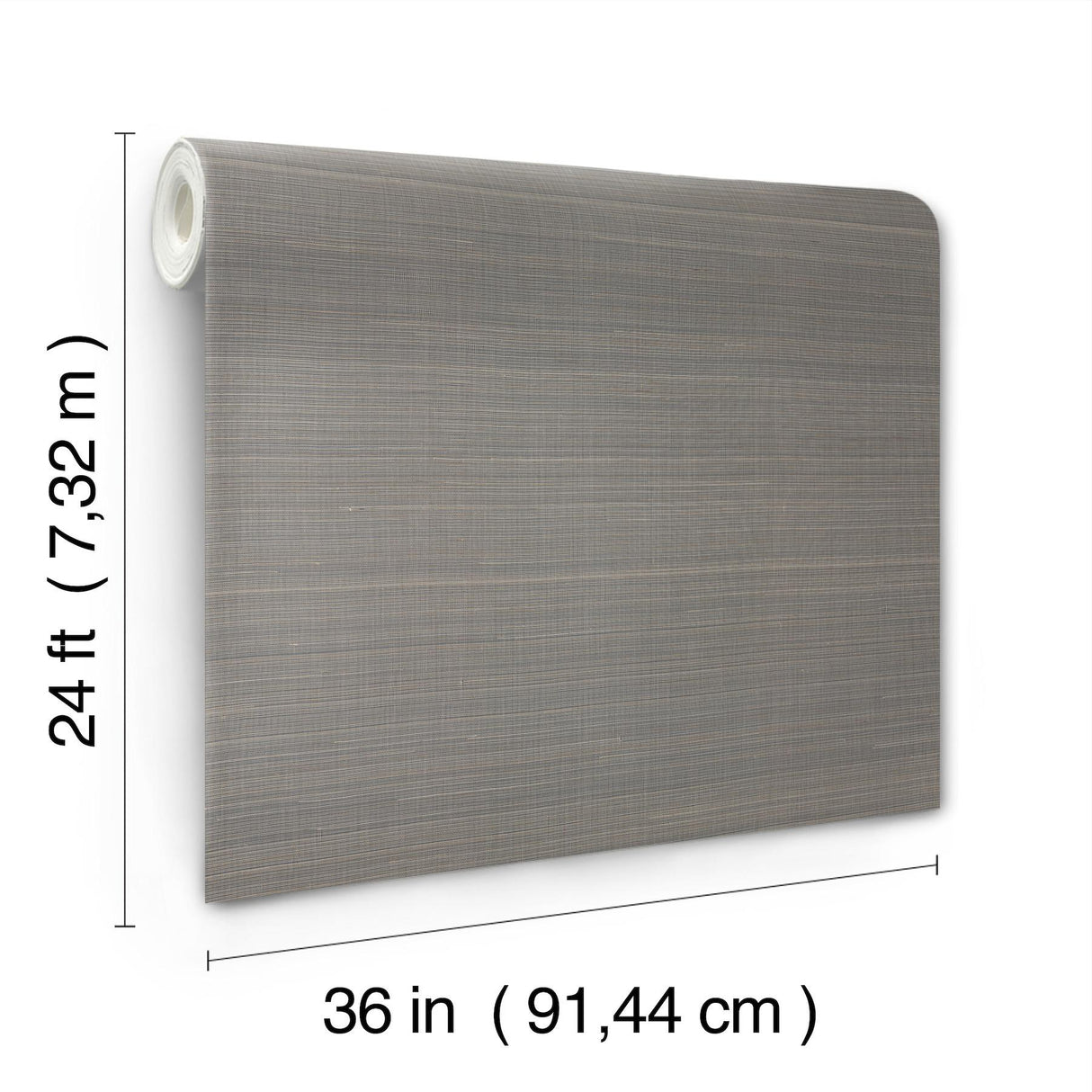 Ronald Redding Abaca Weave Charcoal Grey Wallpaper