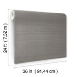 Ronald Redding Abaca Weave Charcoal Grey Wallpaper