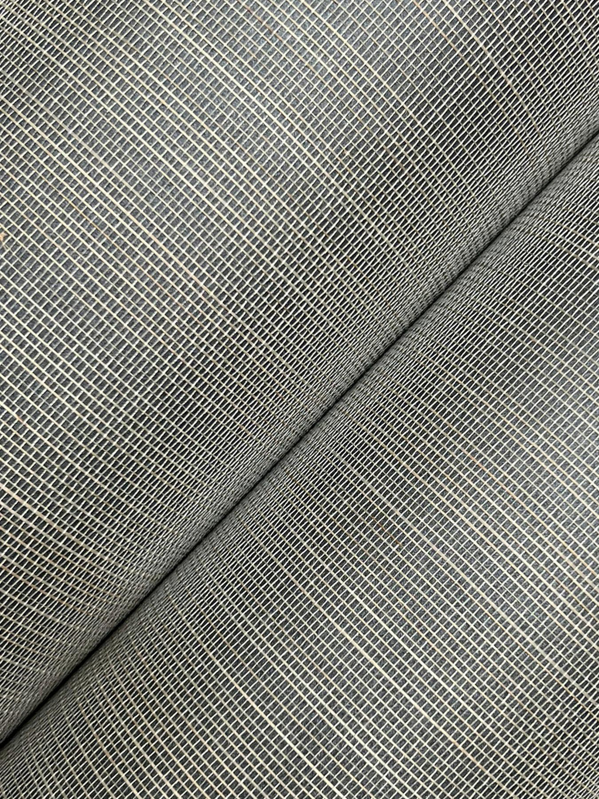 Ronald Redding Abaca Weave Charcoal Grey Wallpaper