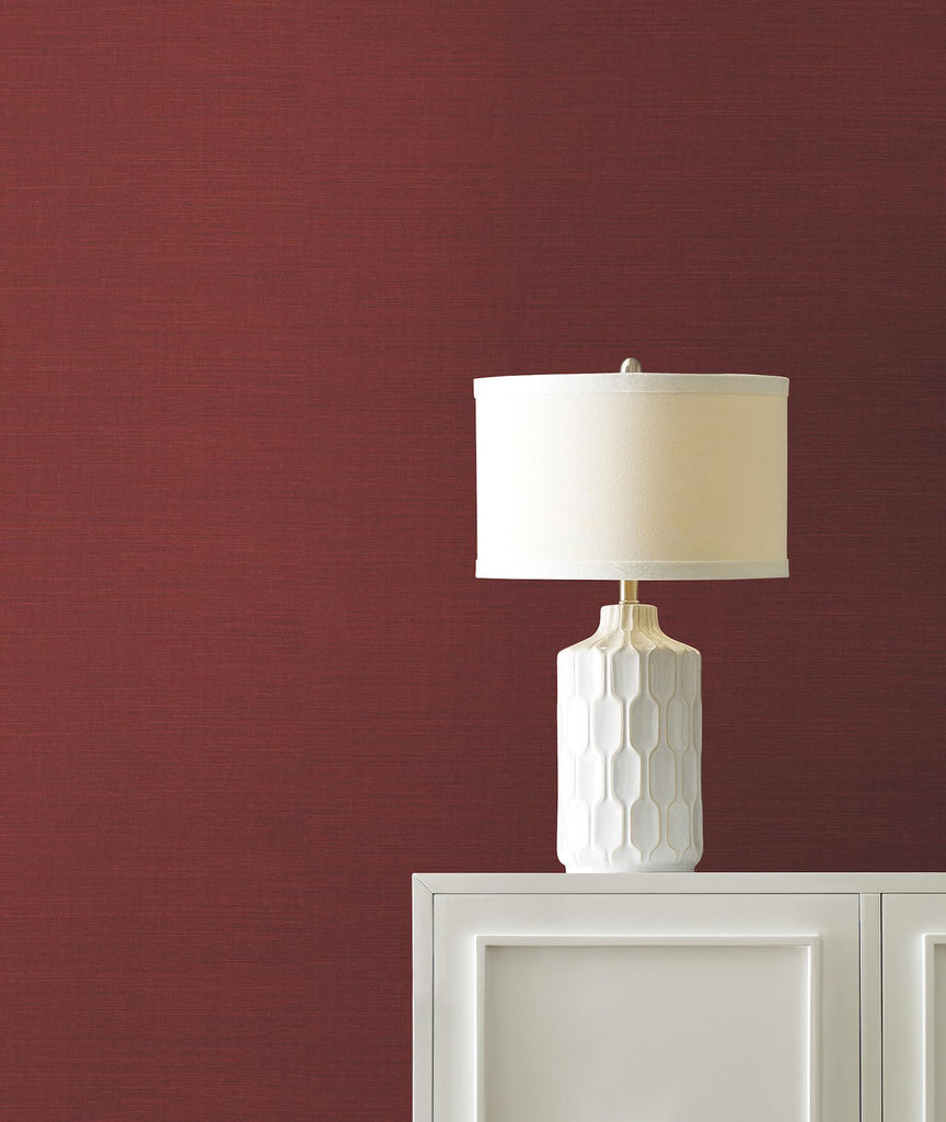 Ronald Redding Maguey Sisal Currant Red Wallpaper