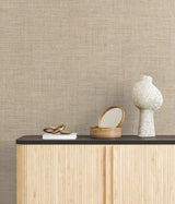 Ronald Redding Tailored Weave Camel Beige Wallpaper