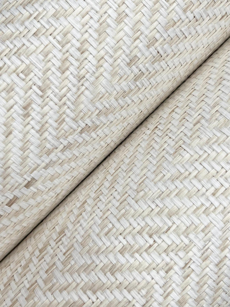 Ronald Redding Tailored Weave White Beige Wallpaper