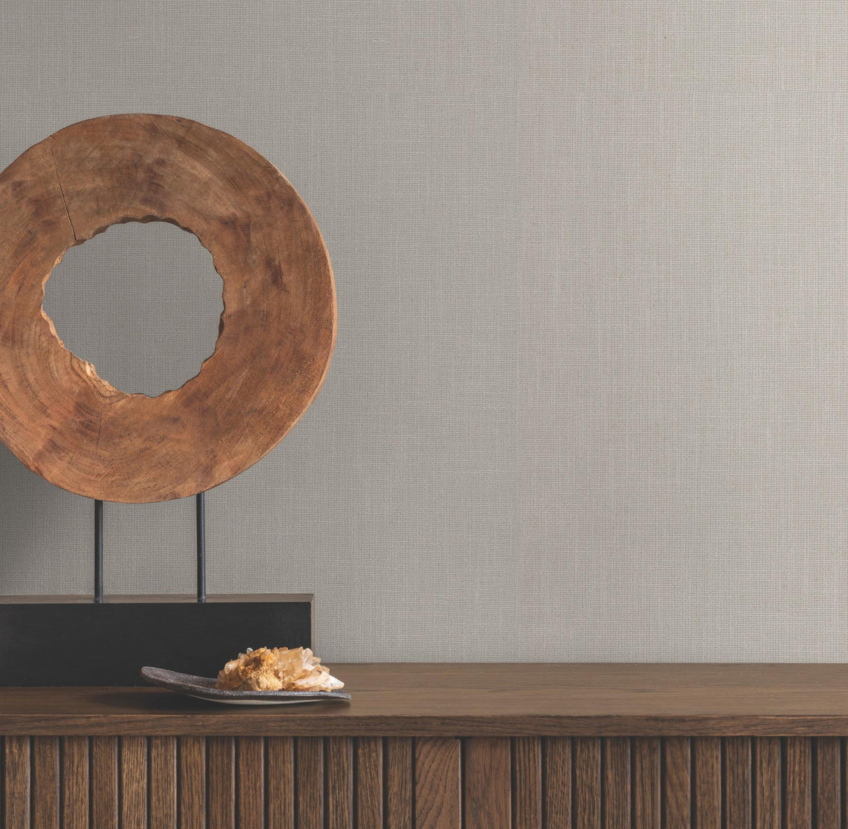 Ronald Redding Classic Linen Grey Grey Wallpaper