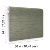 Ronald Redding Knotted Grass Spruce Green Wallpaper