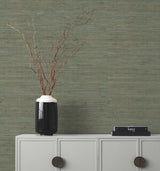 Ronald Redding Knotted Grass Spruce Green Wallpaper