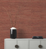 Ronald Redding Knotted Grass Brick Red Wallpaper