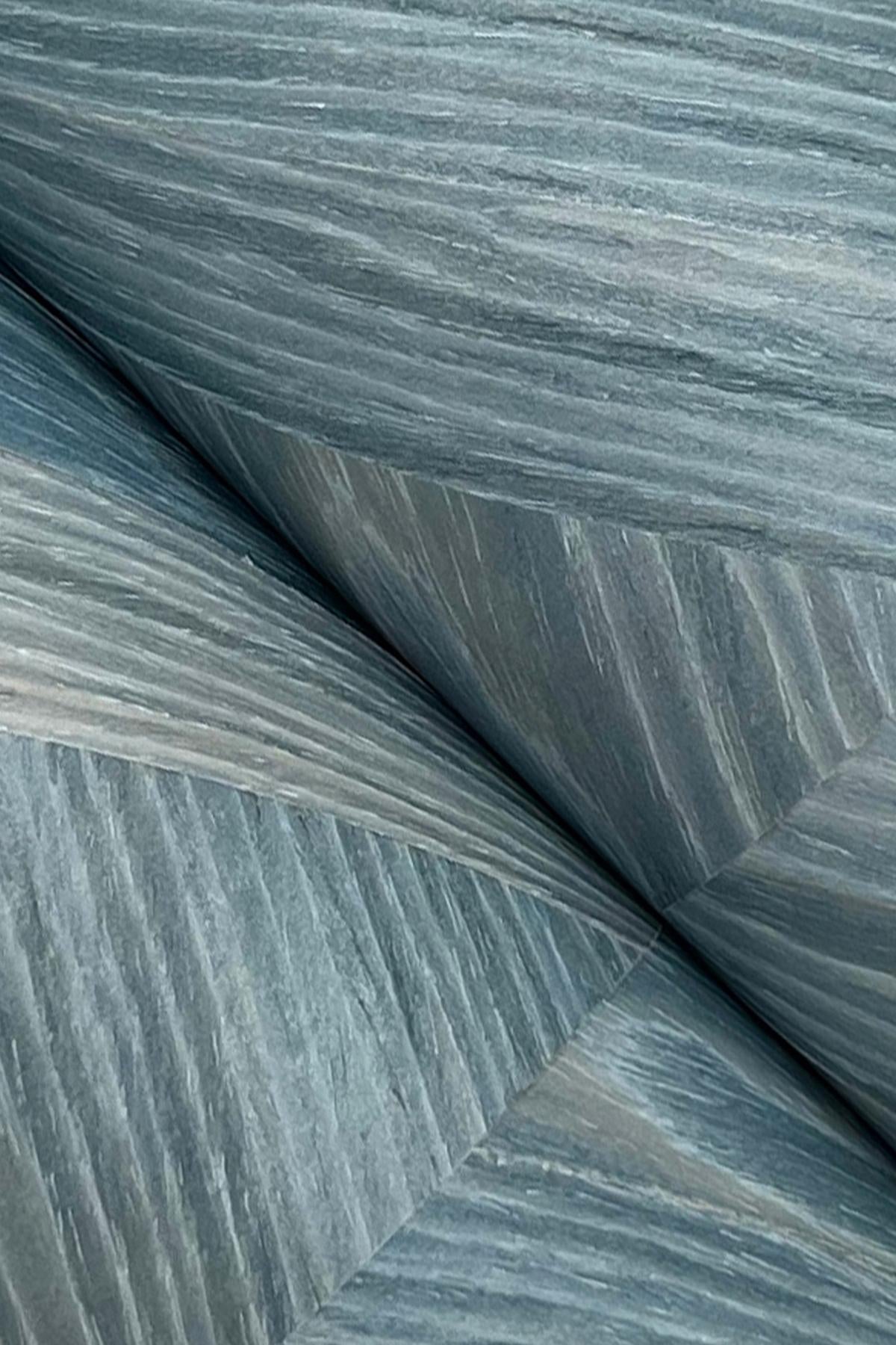 Ronald Redding Interlocking Wood Ocean Blue Wallpaper