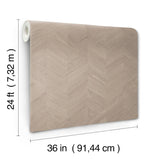 Ronald Redding Interlocking Wood Taupe Brown Wallpaper