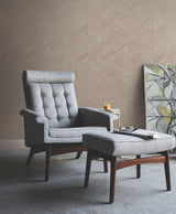 Ronald Redding Interlocking Wood Taupe Brown Wallpaper