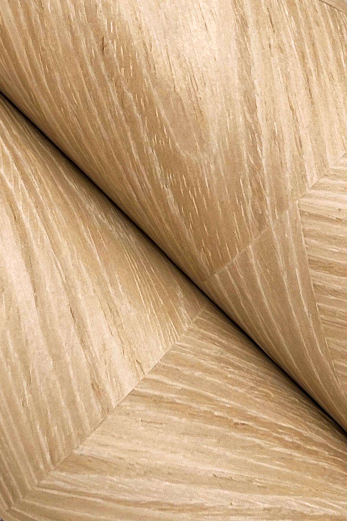 Ronald Redding Interlocking Wood Oak Beige Wallpaper
