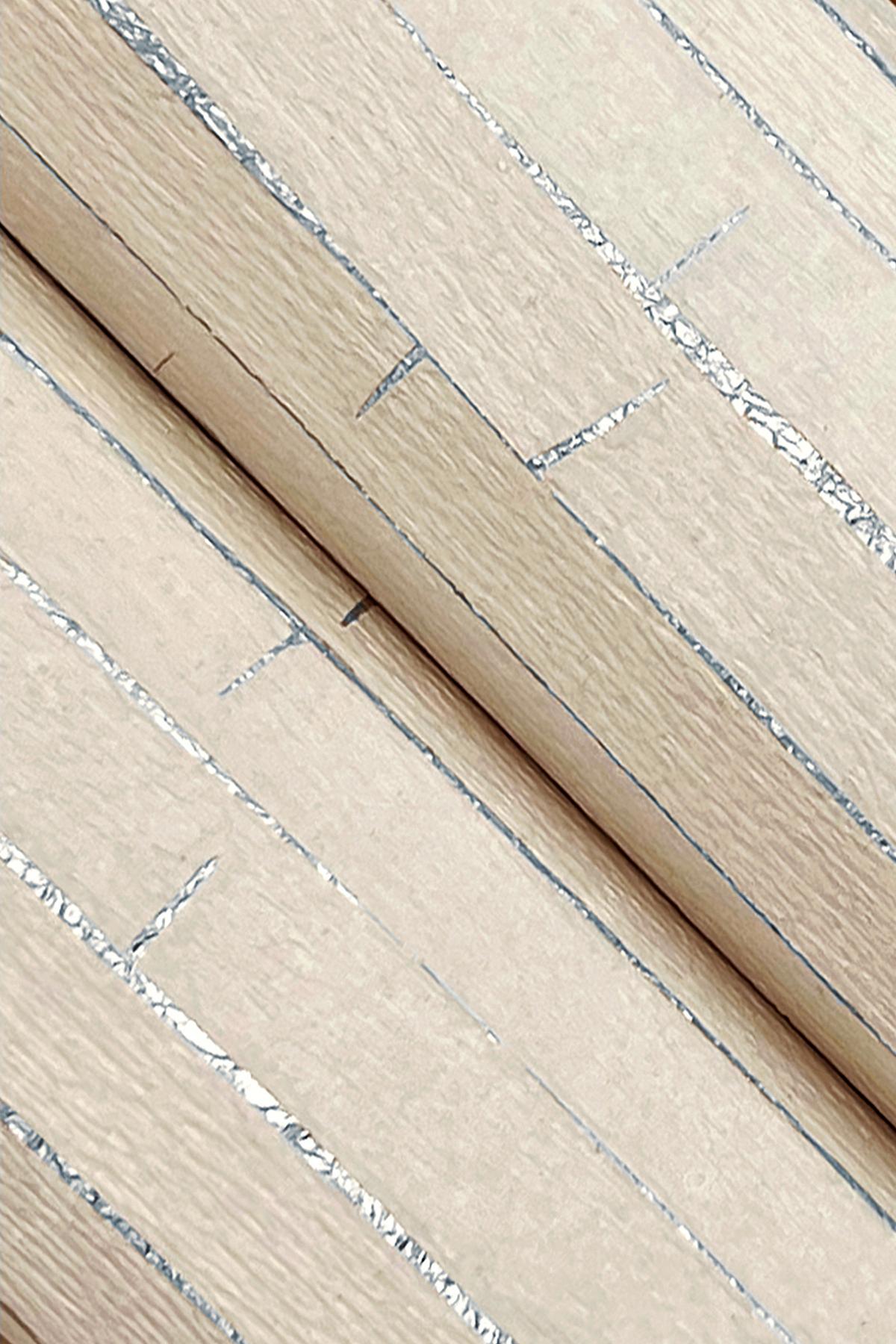 Ronald Redding Handcrafted Shimmering Paper Sand Beige Wallpaper