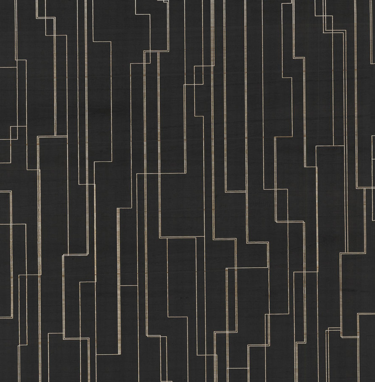 Ronald Redding Inlay Line Black Black Wallpaper
